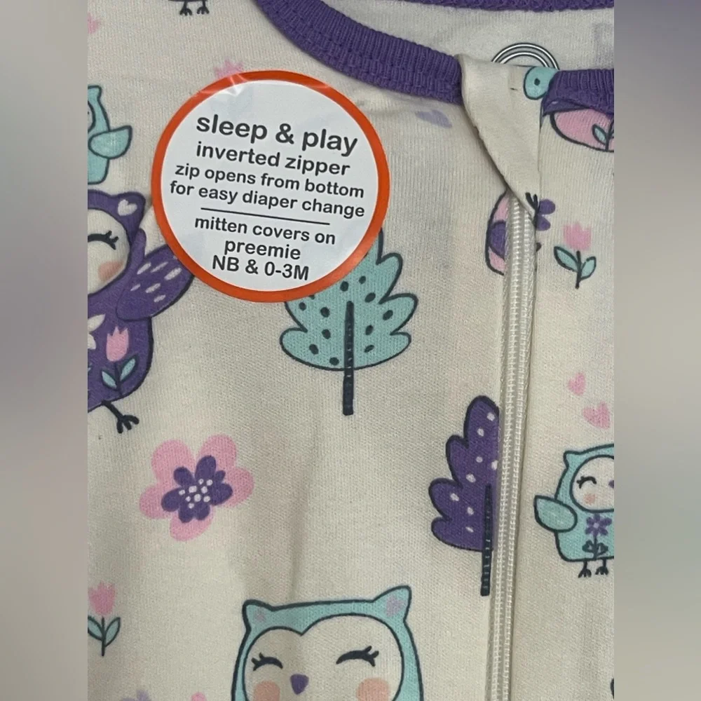 Wonder Nation Baby Sleep & Play Onesie Size 0-3 Months NWT